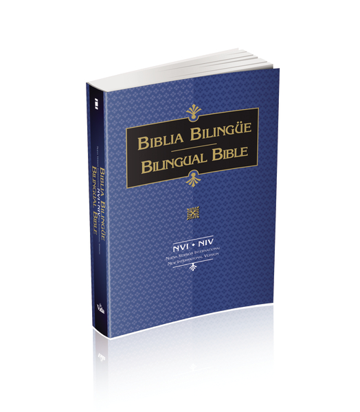 BIBLIA BILINGÜE NUEVA VERSION INTERNACIONAL/NVI. TAPA RUSTICA. COLOR AZUL