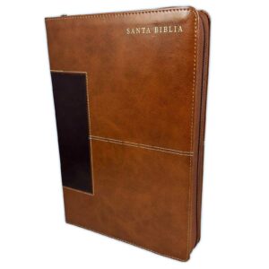 BIBLIA ULTRA GIGANTE CON REFERENCIAS CON INDICE Y CREMALLERA. SIMIL PIEL. COLOR MARRON. LETRA 19 PUNTOS.
