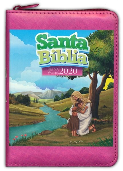 BIBLIA NIÑA REINA VALERA 2020 CON CREMALLERA COLOR ROSA - Imagen 2