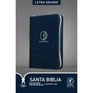 BIBLIA NTV, CON CREMALLERA, IMITACION PIEL. COLOR AZUL