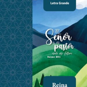 BIBLIA RV60 CON CREMALLERA, COLOR AZUL CON ESTAMPADO CON VERSICULO