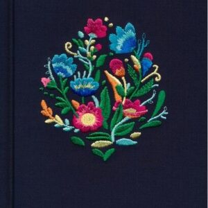 BIBLIA ULTRAFINA CON REREFENCIAS RV60. TAPA DURA. AZUL BORDADO SOBRE TELA DE FLORES