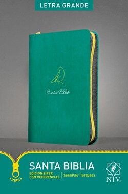 BIBLIA NTV TURQUESA CON CIERRE E INDICE LETRA GRANDE - Imagen 2