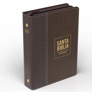 BIBLIA RVR 1960 COMPACTA LETRA GRANDE 11 PUNTOS SIMIL PIEL MARRON CON CREMALLERA E INDICE