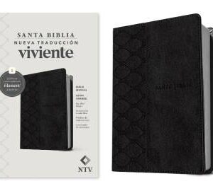 BIBLIA NTV LETRA GRANDE, TAMAÑO MANUAL, SÍMIL PIEL, NEGRO