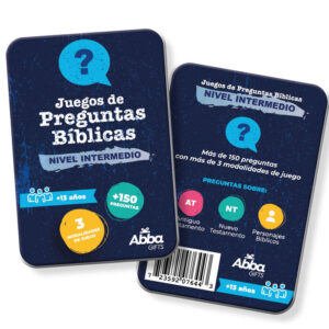 JUEGO DE LAS PREGUNTAS BIBLICAS. NIVEL INTERMEDIO JUEGO CON 52 CARTAS EN CAJA METALICA