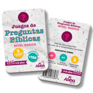 JUEGO DE LAS PREGUNTAS BIBLICAS. NIVEL BASICO JUEGO CON 52  CARTAS EN CAJA METALICA