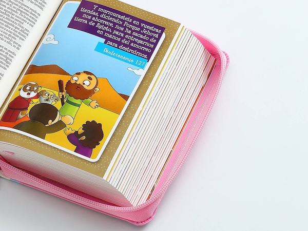 BIBLIA RVR60 MI GRAN VIAJE BOLSILLO IMITACION PIEL CON CREMALLERA ROSA - Imagen 2