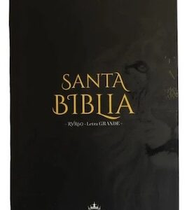 BIBLIA RVR60 TAMAÑO MANUAL LETRA GRANDE TAPA FLEX NEGRO CON LEON