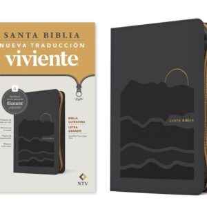 BIBLIA ULTRAFINA, NTV, LETRA GRANDE CON CREMALLERA CON FILAMENT SENTI PIEL GRIS