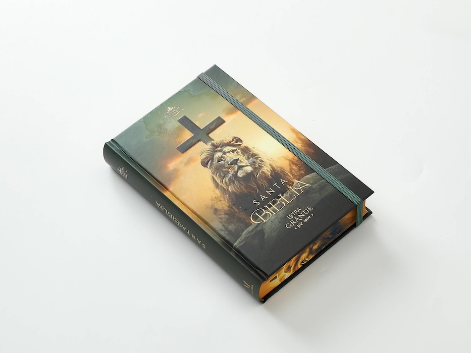 Biblia RVR60 TAMAÑO MANUAL LETRA GRANDE TAPA DURA CON ELASTICO: LEON Y CRUZ - Imagen 6