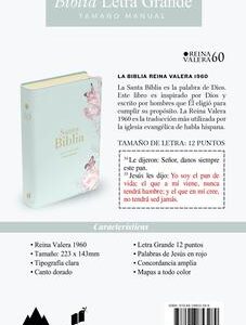 BIBLIA RV60, LETRA GRANDE, IMITACION PIEL. COLOR VERDE AGUA